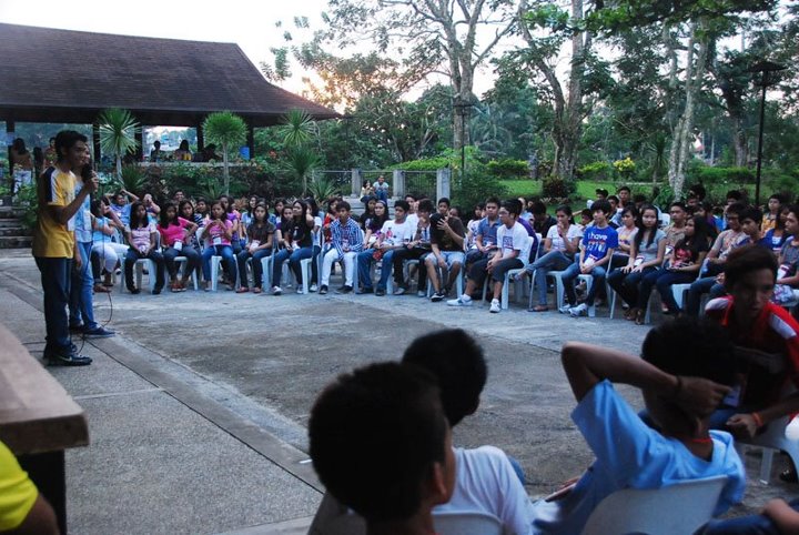 Group of people gathered at a youthful
